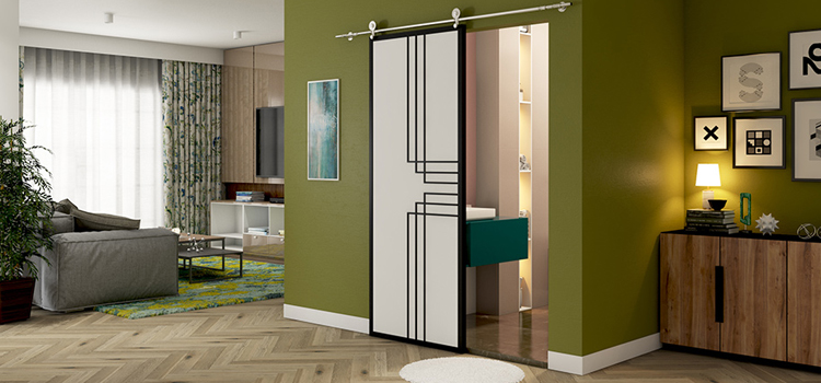 sliding bathroom door installation in West Athens